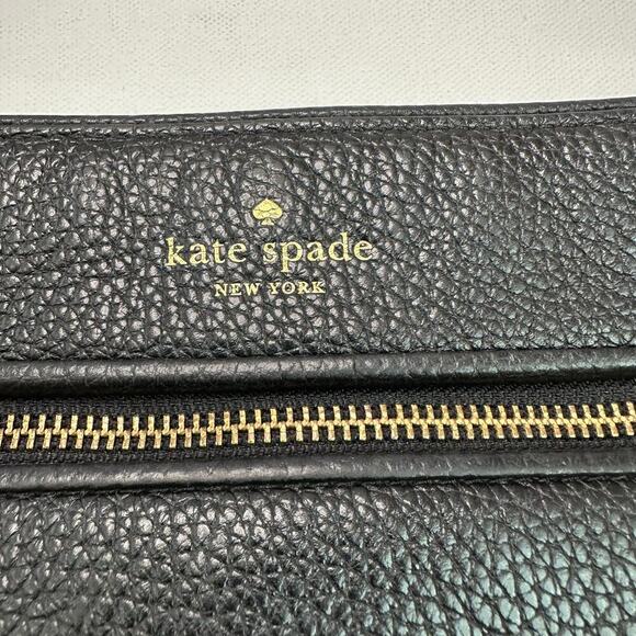 Kate Spade New York Black Pebble Leather Zip Top Crossbody Handbag - Picture 3 of 10